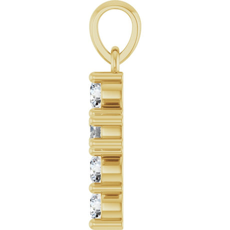 14K Yellow Gold 1/3 CTW Lab-Grown Diamond Cross Pendant