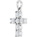 14K White Gold 1/2 CTW Lab-Grown Diamond Cross Pendant