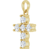 14K Yellow Gold 1/2 CTW Natural Diamond Cross Pendant