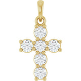 14K Yellow Gold 1/2 CTW Natural Diamond Cross Pendant