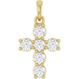 14K Yellow Gold 1/2 CTW Lab-Grown Diamond Cross Pendant