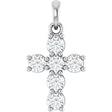 14K White Gold 1/2 CTW Lab-Grown Diamond Cross Pendant