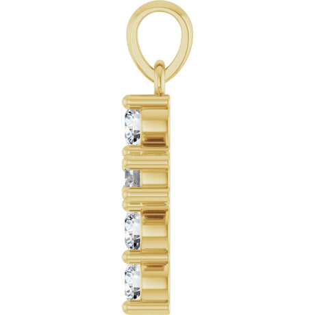 14K Yellow Gold 1/2 CTW Natural Diamond Cross Pendant