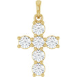 14K Yellow Gold 3/4 CTW Natural Diamond Cross Pendant