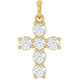 14K Yellow Gold 3/4 CTW Lab-Grown Diamond Cross Pendant