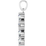 14K White Gold 3/4 CTW Natural Diamond Cross Pendant