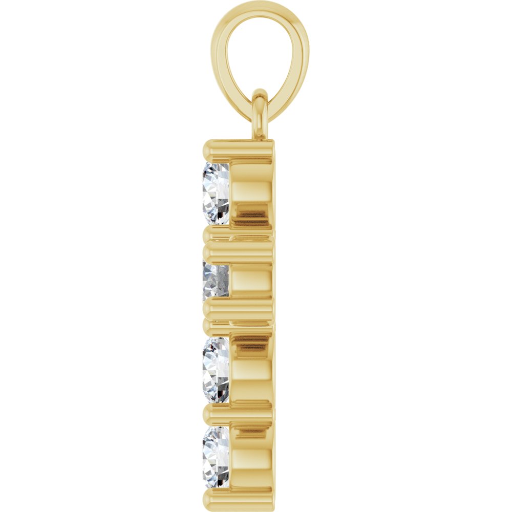 14K Yellow Gold 3/4 CTW Natural Diamond Cross Pendant