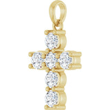 14K Yellow Gold 3/4 CTW Natural Diamond Cross Pendant