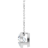 14K White Gold 1 CT Lab-Grown Diamond Bezel-Set 16-18" Necklace