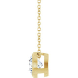 14K Yellow Gold 1 CT Lab-Grown Diamond Bezel-Set 16-18" Necklace