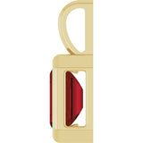 14K Yellow Gold Natural London Blue Topaz Pendant