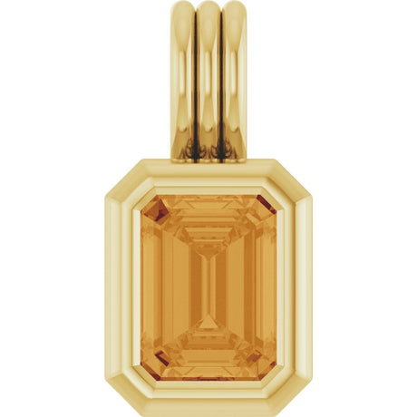 14K Yellow Gold Natural Citrine Pendant