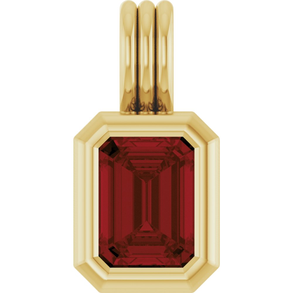 14K Yellow Gold Natural Mozambique Garnet Pendant
