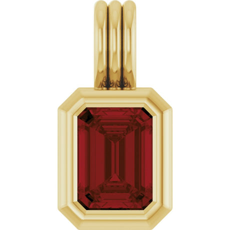 14K Yellow Gold Natural Mozambique Garnet Pendant