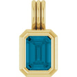 14K Yellow Gold Natural London Blue Topaz Pendant