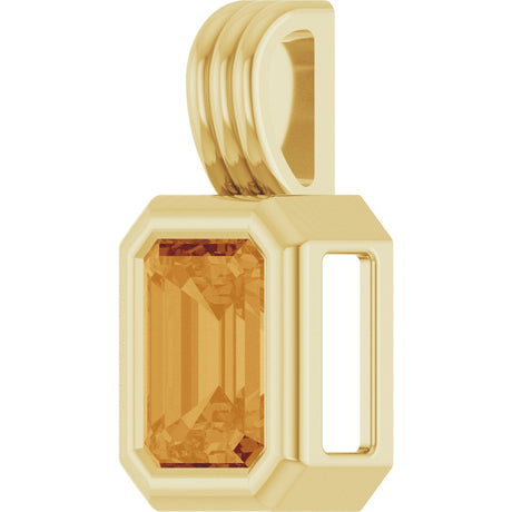 14K Yellow Gold Natural Citrine Pendant