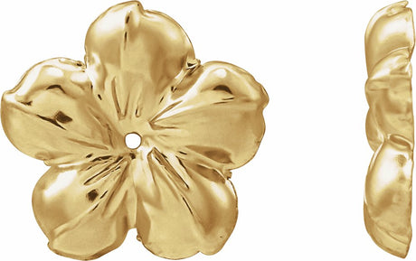 14K Yellow Floral-Inspired Earring Jackets