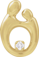 14K Yellow Gold .03 CT Natural Diamond Mother and Child® Slide Pendant