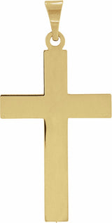 14K Yellow Gold 29.4x13.8 mm Cross Pendant