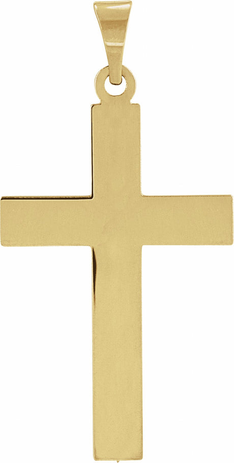 14K Yellow Gold 29.4x13.8 mm Cross Pendant