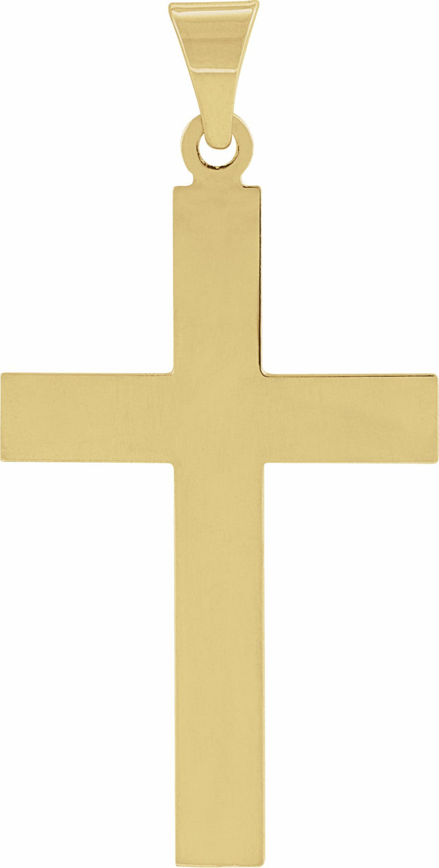 14K Yellow Gold 36.8x17.7 mm Cross Pendant