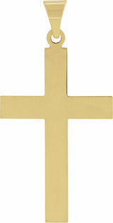 18K Yellow Gold 36.8x18 mm Cross Pendant