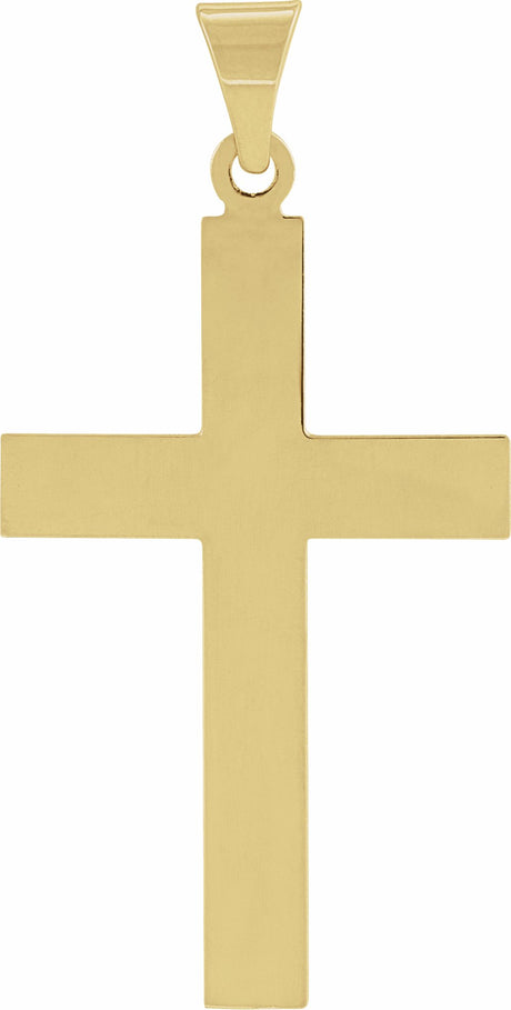 18K Yellow Gold 36.8x18 mm Cross Pendant