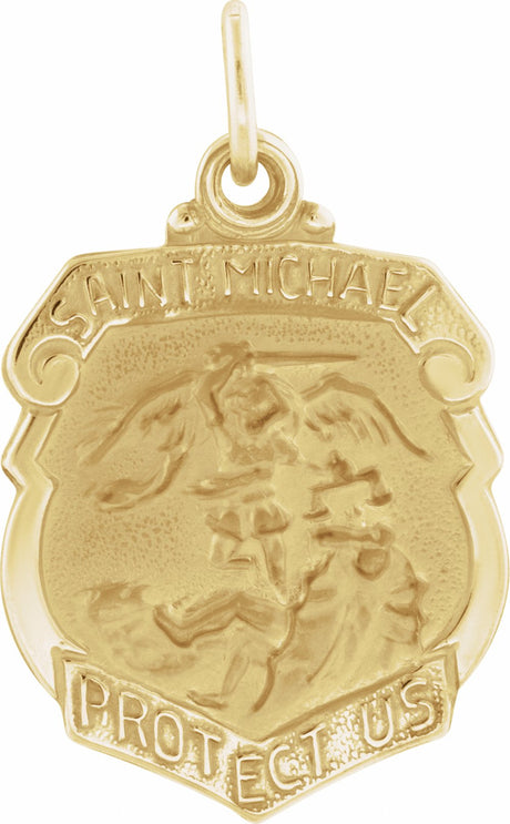 14K Yellow Gold 16.5x14 mm St. Michael Medal 