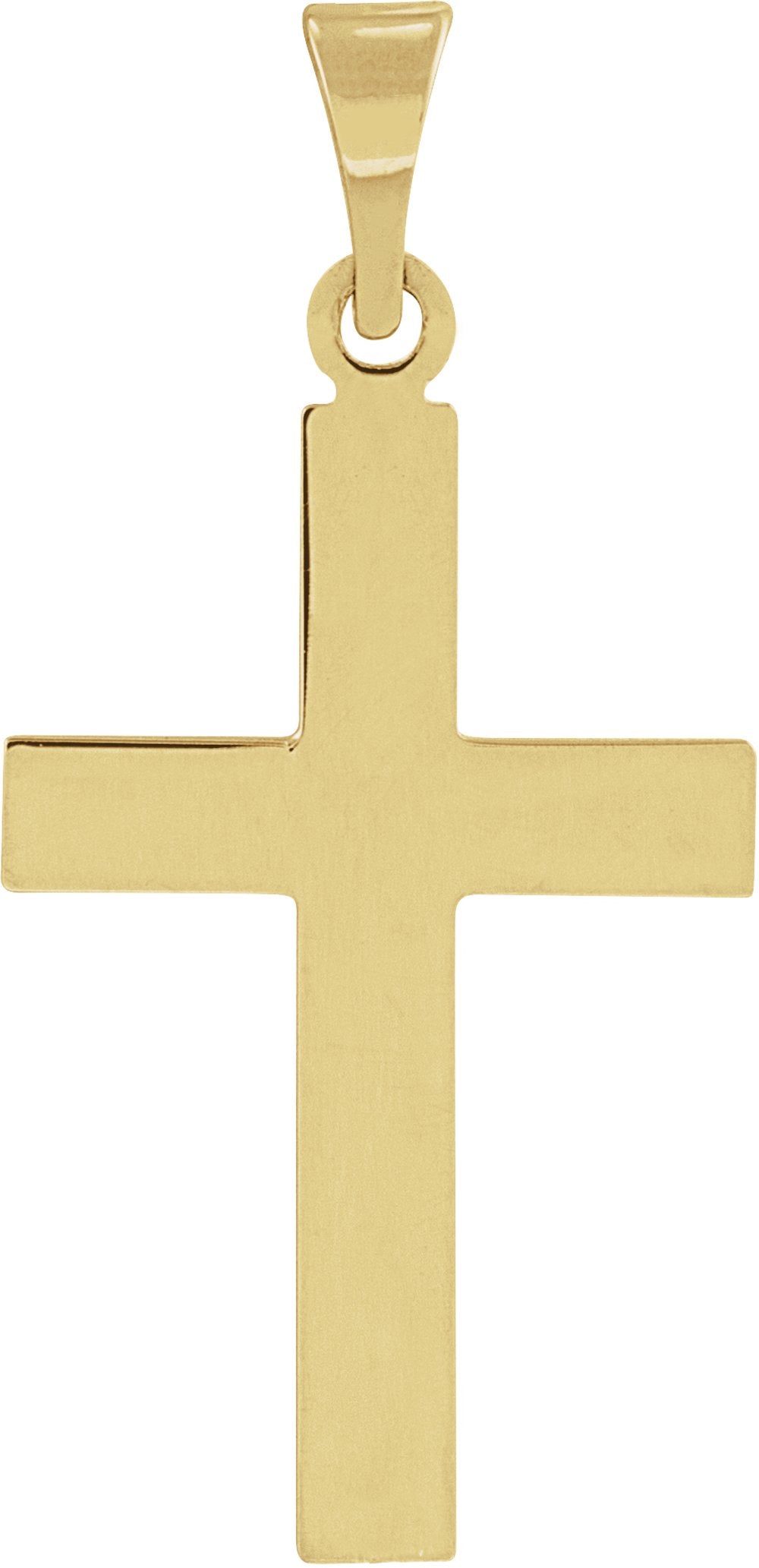18K Yellow Gold 25.9x12 mm Cross Pendant