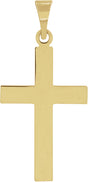 18K Yellow Gold 25.9x12 mm Cross Pendant