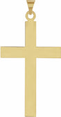 14K Yellow Gold 49.4x25 mm Cross Pendant