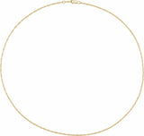 14K Yellow 1.5 mm Rope 24" Chain