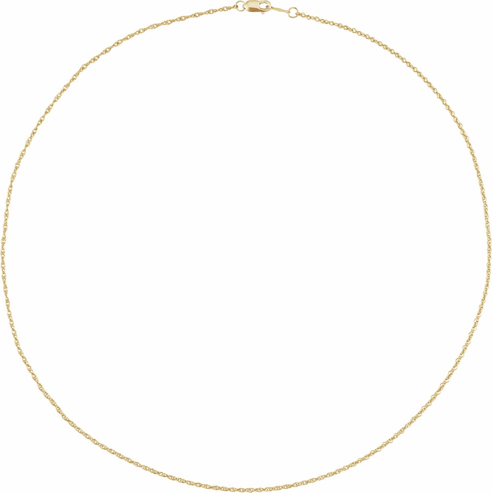 14K Yellow 1.25 mm Rope 16" Chain