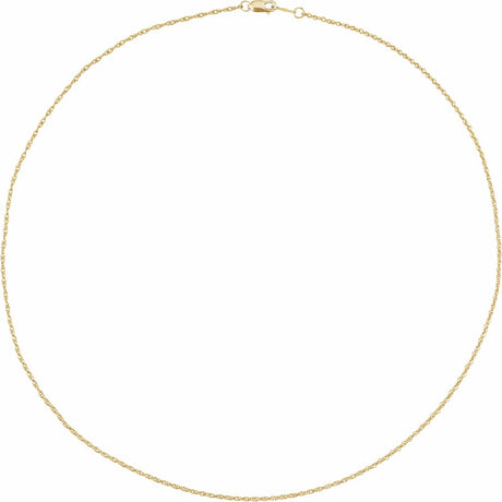 14K Yellow 1.25 mm Rope 16" Chain