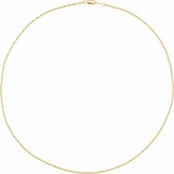 14K Yellow 1.25 mm Rope 24" Chain