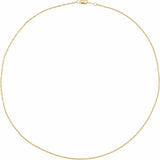 14K Yellow Gold 1.25 mm Rope 24" Chain