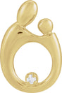 14K Yellow Gold .05 CT Natural Diamond Mother and Child® Slide Pendant