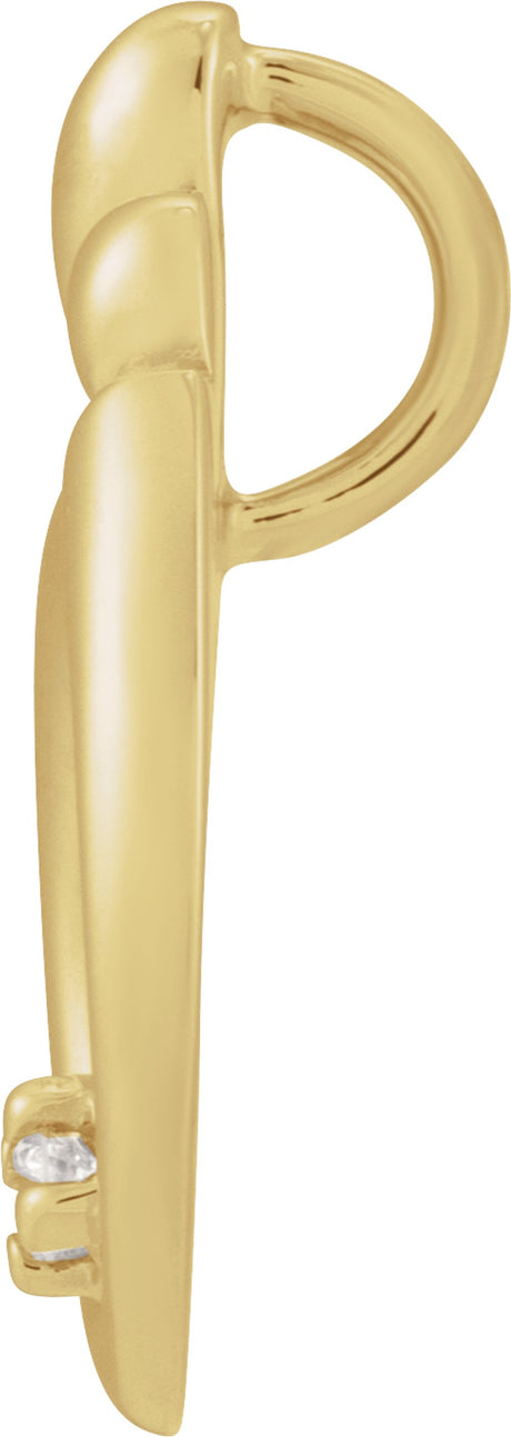 14K Yellow Gold .05 CT Natural Diamond Mother and Child® Slide Pendant