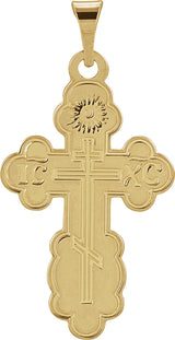 14K Yellow 19x13 mm Orthodox Cross Pendant