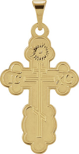 14K Yellow Gold 19x13 mm Orthodox Cross Pendant