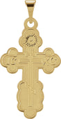 14K Yellow Gold 19x13 mm Orthodox Cross Pendant