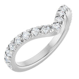 14K White Gold 1/2 CTW Lab-Grown Diamond French-Set Contour Band