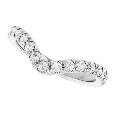 14K White Gold 1/2 CTW Lab-Grown Diamond French-Set Contour Band