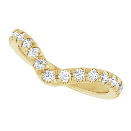14K Yellow Gold 1/2 CTW Natural Diamond French-Set Contour Band