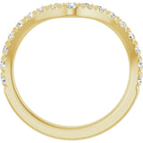 14K Yellow Gold 1/2 CTW Lab-Grown Diamond French-Set Contour Band