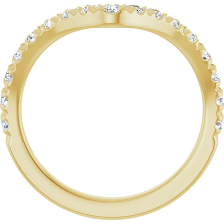14K Yellow Gold 1/2 CTW Lab-Grown Diamond French-Set Contour Band