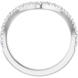 14K White Gold 1/2 CTW Lab-Grown Diamond French-Set Contour Band