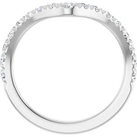 14K White Gold 1/2 CTW Lab-Grown Diamond French-Set Contour Band
