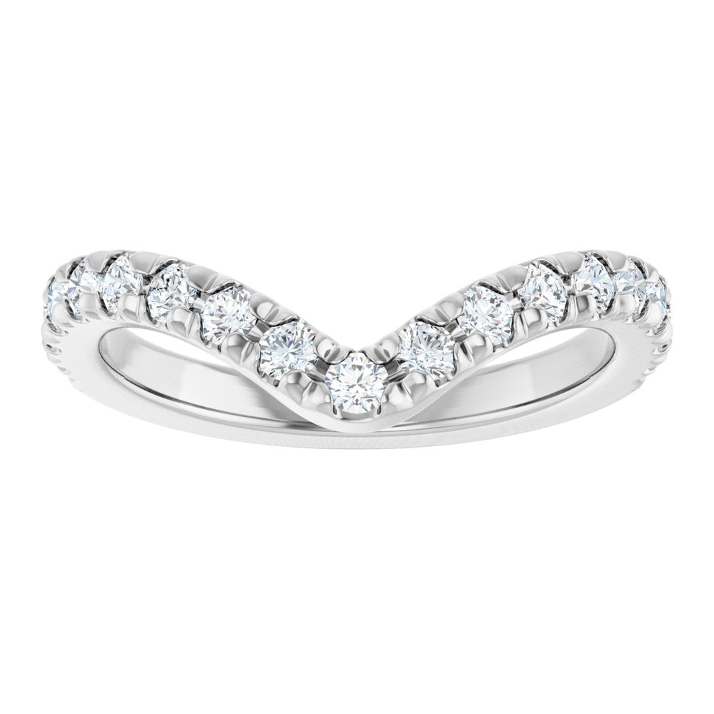 14K White Gold 1/2 CTW Lab-Grown Diamond French-Set Contour Band