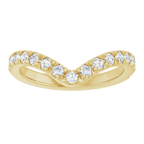14K Yellow Gold 1/2 CTW Lab-Grown Diamond French-Set Contour Band